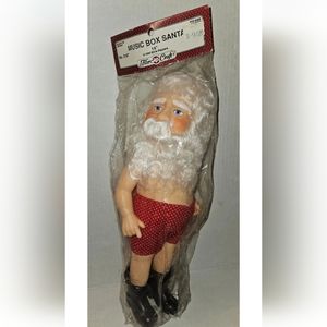 Vintage  Craft  14" Music Box SANTA DOLL  #3197 Billie Peppers 1990 New NOS